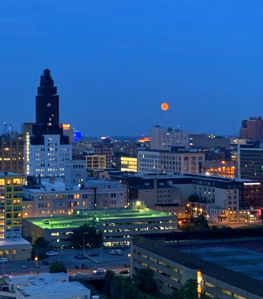 full moon over Philly