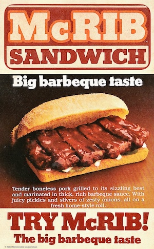 McRibb sandwich print ad