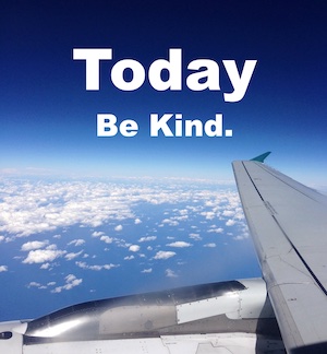 be kind, airplane wing
