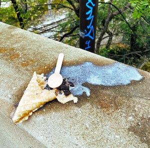 spilled ice cream cone