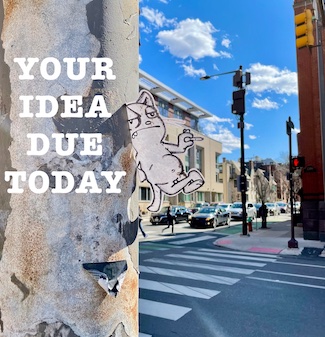 idea deadline image on street pole in Philadelphia