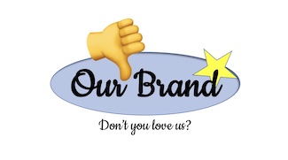 bad brand loyalty logo with thumbs down