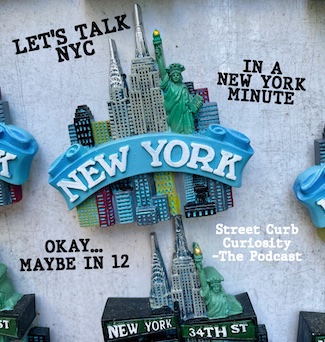 Magnet of New York City promoting a podcast by Street Curb Curiosity