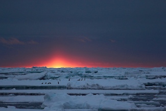 South Pole Antartica sunset