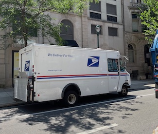 US Postal Service truck in Philadelphia