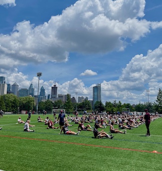 football players at the University of Pennsylvania , Penn Field