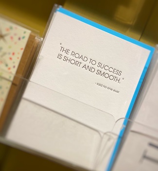 a impactful greeting card with a thought about what it takes to be a success