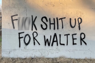 graffiti on a highway bridge in Philadelphia