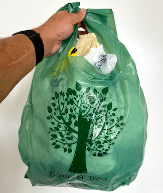a plastic bag filled with plastic bags