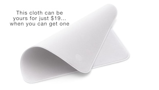 Apple polishing cloth for $19 on back order outlining a business strategy
