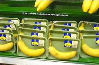 bananas individually packaged for sale; over engineering 