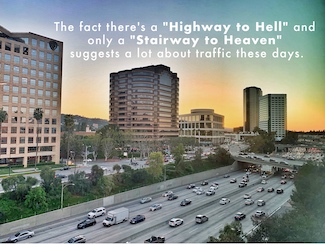 evening traffic on a Los Angeles Highway