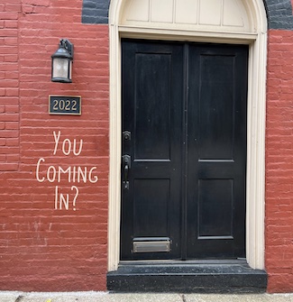 city house door with street number of 2022