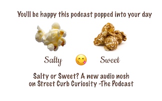 salty or sweet for national popcorn day in January to celebrate a podcast from street curb curiosity 