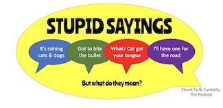 dialog bubbles to show some things we say for a new podcast from Street Curb Curiosity