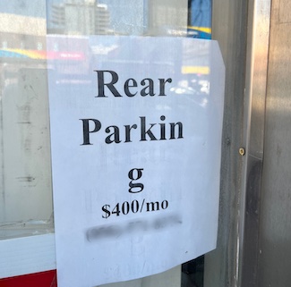 a laser copy printed one sheet of paper with the price of parking