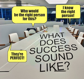 a boardroom discussion...all about you. It's called success