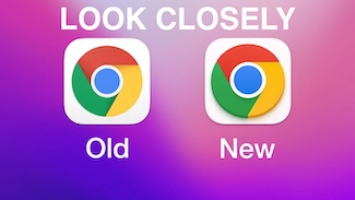 comparison of old and new logo for Chrome as a thought of change for the blog www.caremoretoday.com