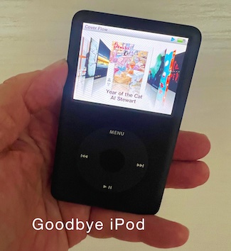 An image of a black Apple iPod to highlight the end of product of the MP3 player in May 2022