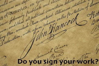 Jon Hancock signature to highlight the idea of you signing your work, regardless of how unique. A positive proposal from the daily blog www.caremoretoday.com
