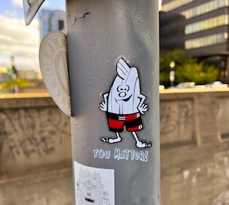 you matter sticker on a street pole showing that your actions matter to highlight the daily blog from www.caremoretoday.com