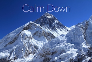 a snow covered mont Everest to highlight the idea of relaxing and enjoying the climb in your career, from the daily blog www.caremoretoday.com 