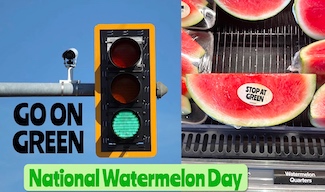 when do you stop at green and go on red?  when eating watermelon.  for national watermelon day from daily blog www.caremorretoday.com