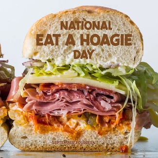 a sliced side view of a hoagie sandwich, for the national holiday in september