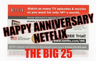 Original direct mail ad for Netflix for their 25th anniversary from the daily thought blog www.caremoretoday.com