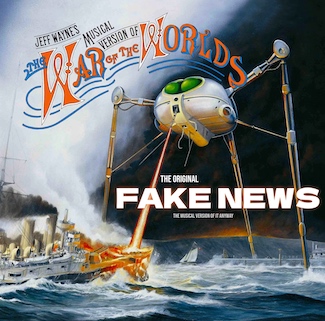 Musical version of the War of the Worlds artwork to highlight the 1978 project from Jeff Wayne for a Halloween suggestion from the daily thought blog www.caremoretoday.com