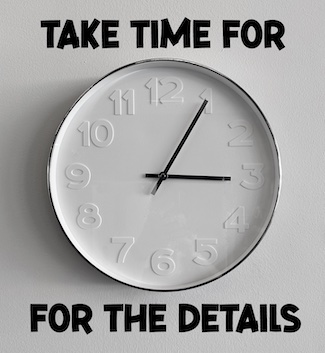 a white analog wall clock showing the wrong time as a question about attention to details, from the daily thought blog www.caremoretoday.com