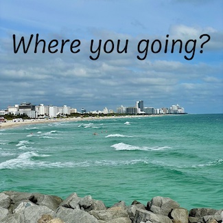 a cloudy and windy day at Miami Beach Florida for a blog thought about where your career or job is taking you