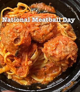 some pasta and meatballs to celebrate national meatball day in march. From the daily thought blog www.caremoretoday.com