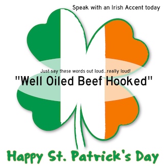 a four leaf clover cartoon with the colors of the Ireland flag