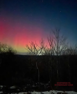 The northern lights in a rare viewing event in PA in February 2023