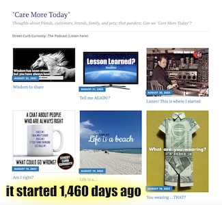 a screenshot of the blog site care more today