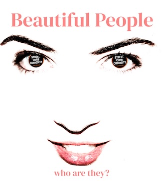 a washed out image of a woman's face to highlight beauty, for a podcast about the beautiful people!