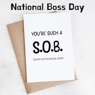 a fun greeting card for national boss day
