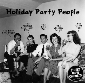 various types of people at a 1950's party