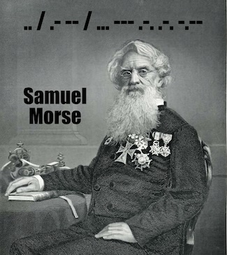 a secret message in morse code with the creator, Sam Morse.