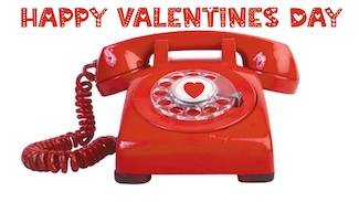 a red rotary phone to remind you that the telephone was patented on Valentines day in 1876. call someone to celebrate