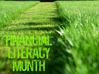 a freshly mowed path in a field of tall green grass as a metaphor for financial literacy month in April