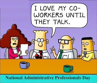 a very famous cartoon for a fun meme about national administrative professionals day in April