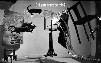 The famous Dali surreal photo from the 1940's, before it was retouched for the public print