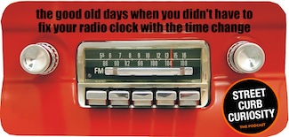 An old car radio without a clock you need to change due to the seasonal time change, for a podcast episode about the fun, from street curb curiosity 