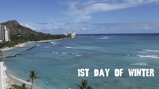 A screen shot of a live web cam from Hawaii on the first day of winter