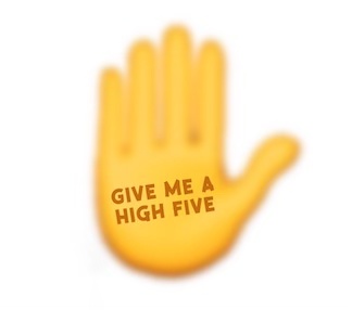 a yellow hand emoji to highlight a high five