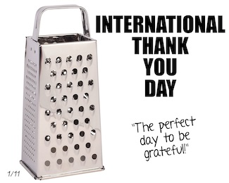 a large metal cheese grater for international thank you day