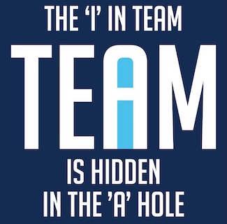 a bold word meme about being on a team