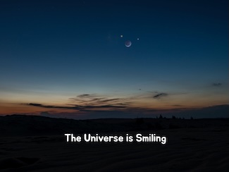 an early morning astronomical smile from a waning moon, Venus and Saturn in late April